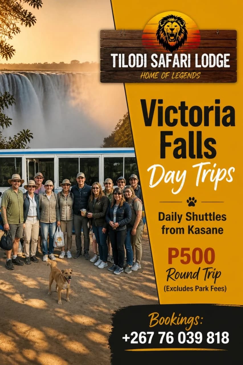 Victoria Falls day trips daily shuttles poster
